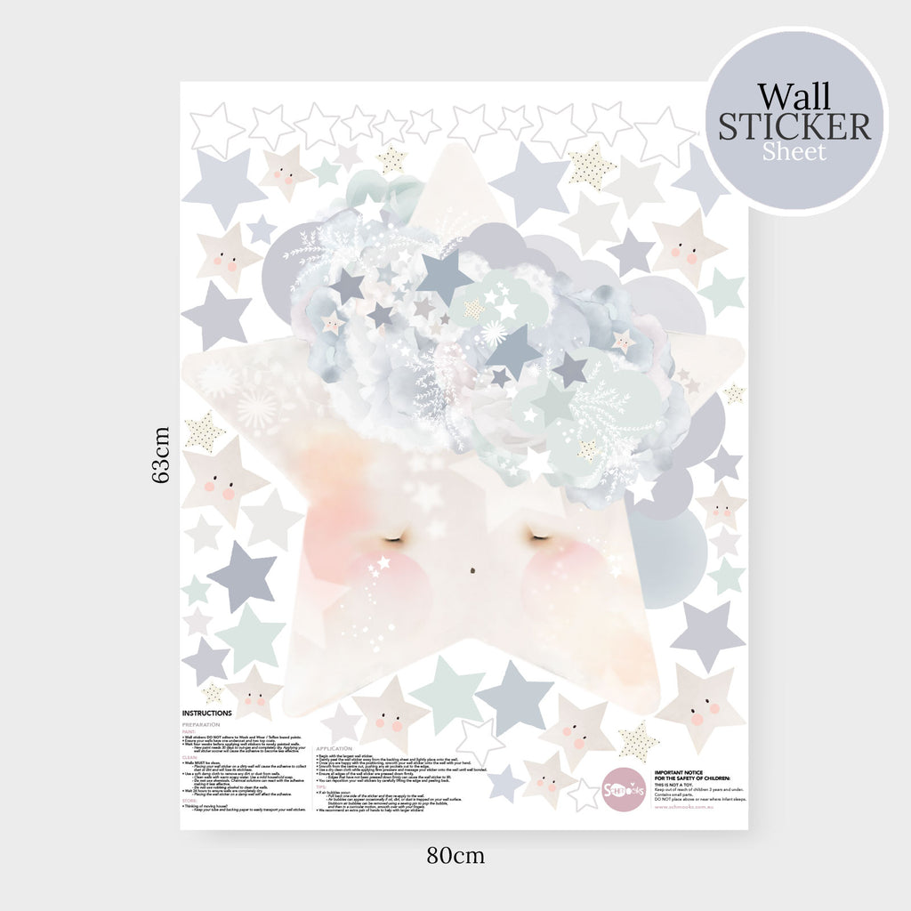 Wish Upon A Star Wall Sticker Blue - Schmooks 