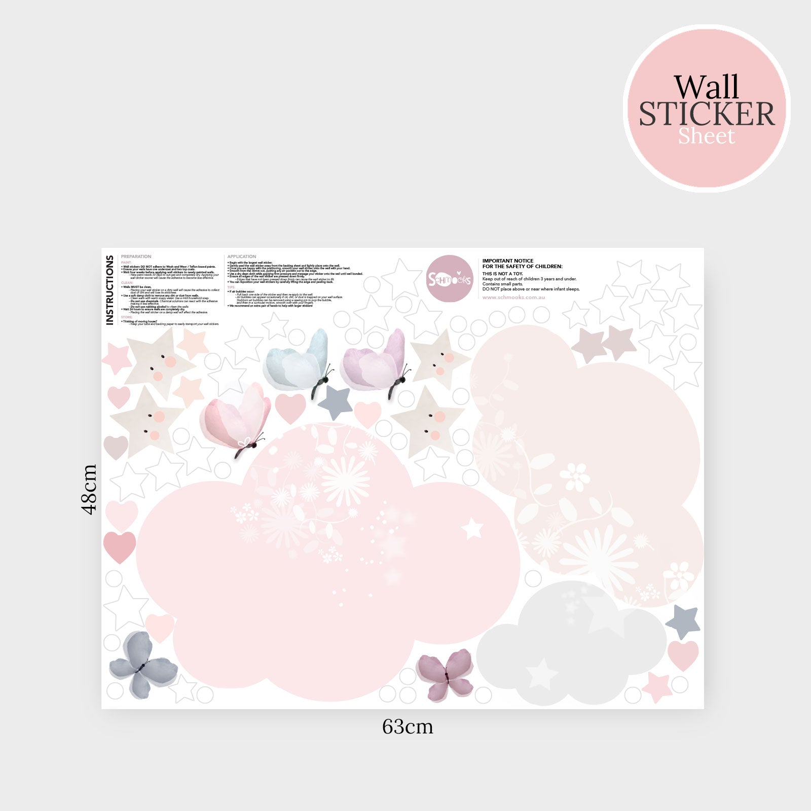 Extras Sheet - Sleepy Moon I Schmooks | Kids wall art, wall stickers