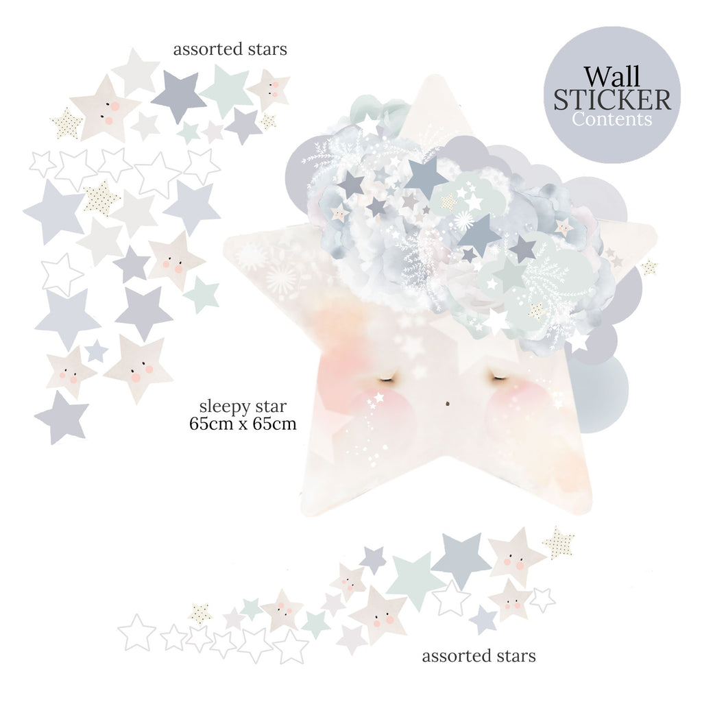 Wish Upon A Star Wall Sticker Blue - Schmooks 
